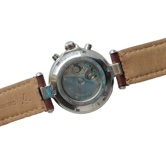 Mens Steinhausen Automatic Wrist Watch Model F1653 Chrono Skeleton Tachometer - Picture 11 of 13